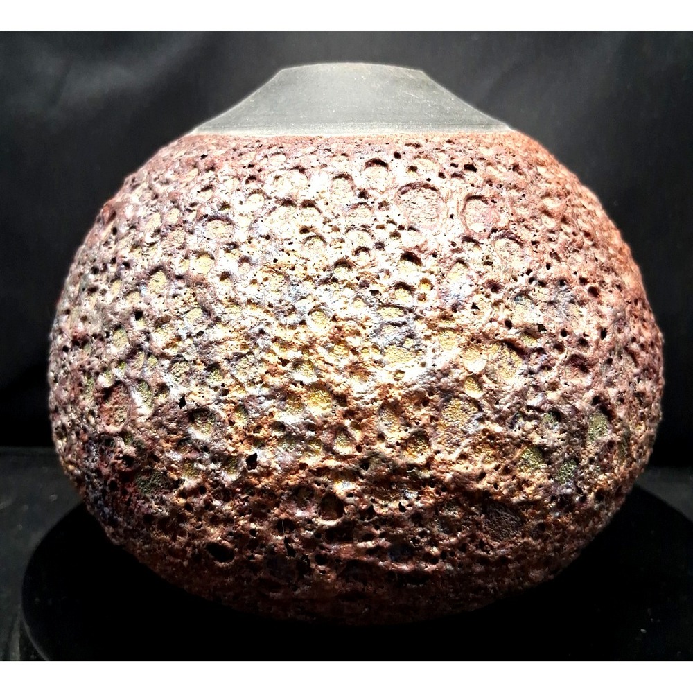 Vintage‎ Studio Art Pottery Crater Volcanic Lava Glaze Vase